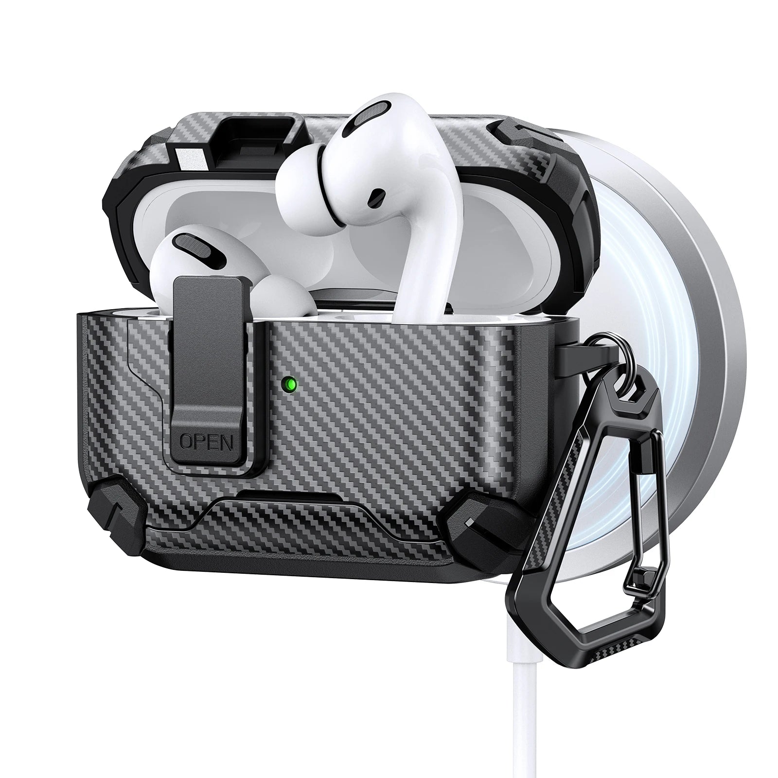 Coque de Protection Magnétique avec Ouverture Automatique pour AirPods Pro ,AirPods 4 3 2 1