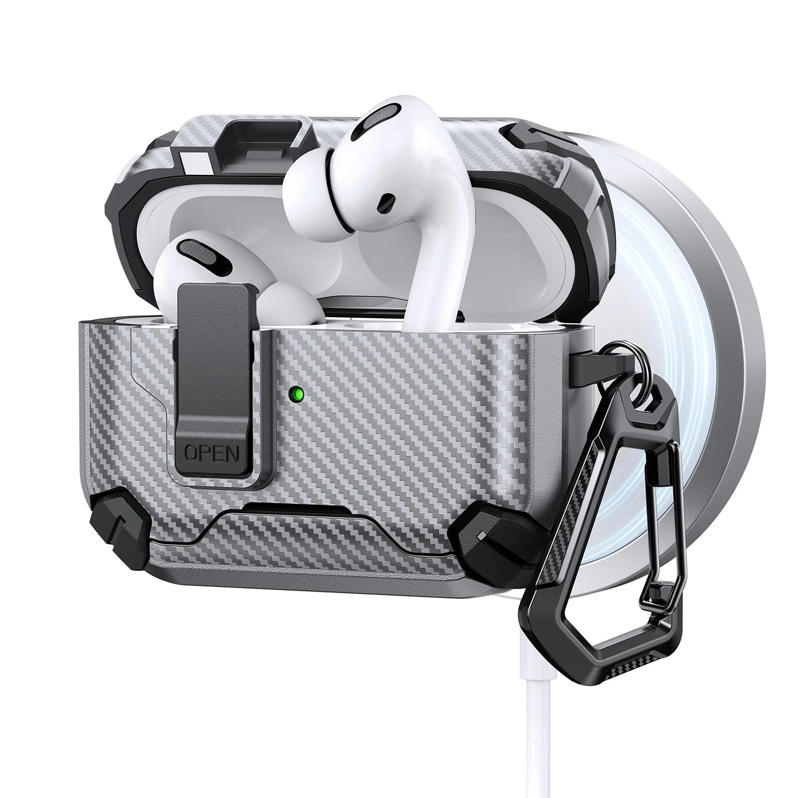 Coque de Protection Magnétique avec Ouverture Automatique pour AirPods Pro ,AirPods 4 3 2 1