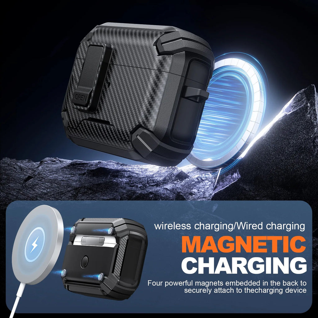Coque de Protection Magnétique avec Ouverture Automatique pour AirPods Pro ,AirPods 4 3 2 1