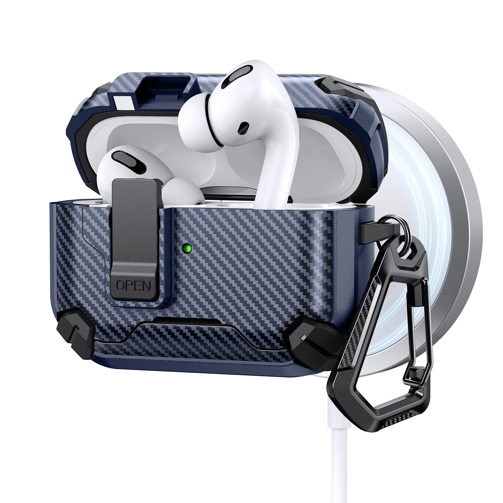 Coque de Protection Magnétique avec Ouverture Automatique pour AirPods Pro ,AirPods 4 3 2 1
