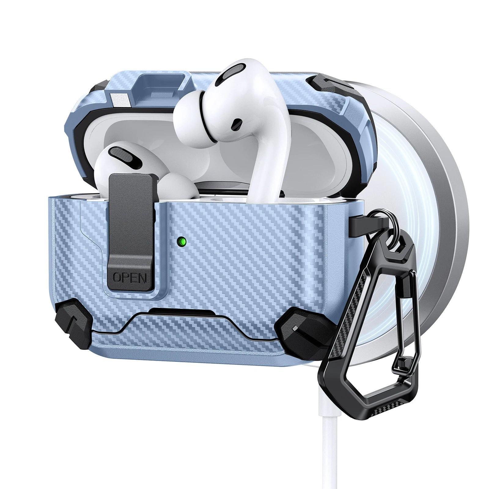 Coque de Protection Magnétique avec Ouverture Automatique pour AirPods Pro ,AirPods 4 3 2 1