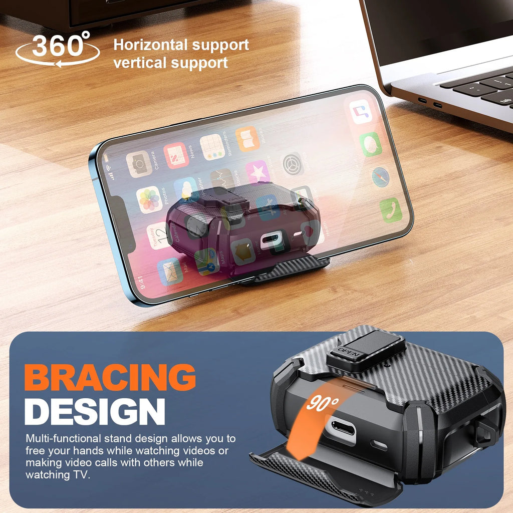 Coque de Protection Magnétique avec Ouverture Automatique pour AirPods Pro ,AirPods 4 3 2 1