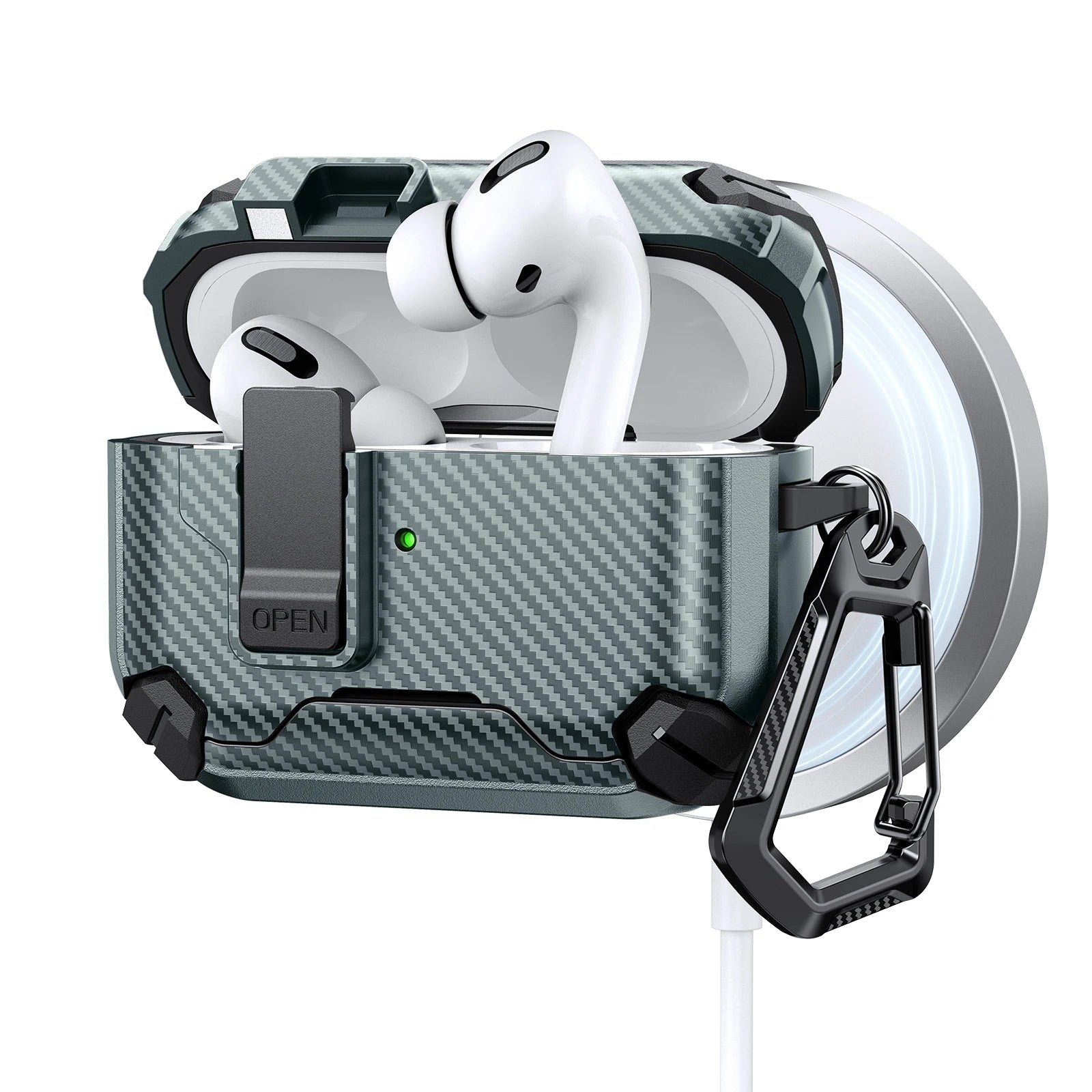 Coque de Protection Magnétique avec Ouverture Automatique pour AirPods Pro ,AirPods 4 3 2 1