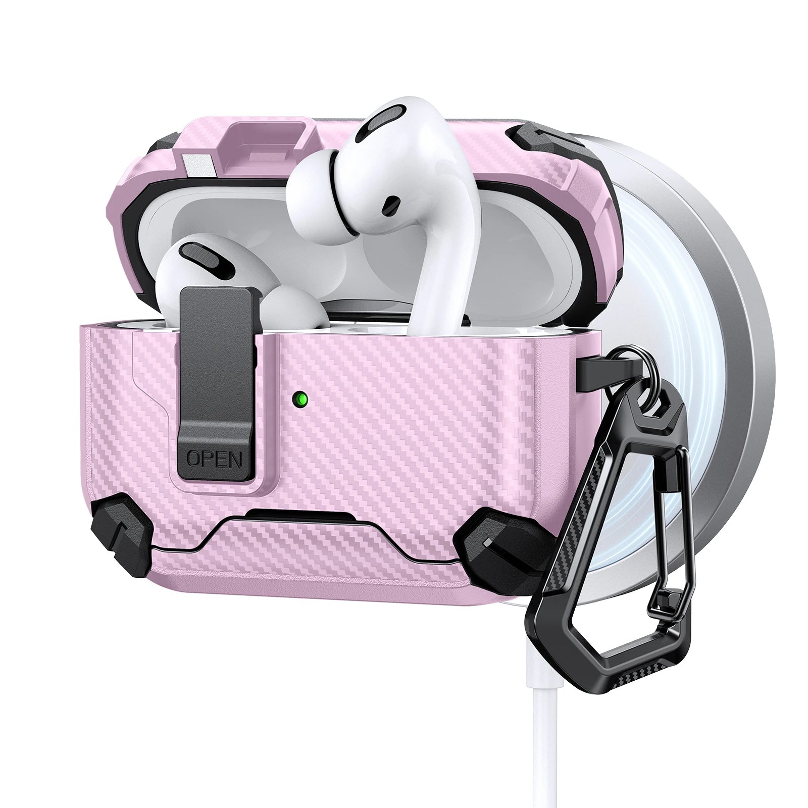Coque de Protection Magnétique avec Ouverture Automatique pour AirPods Pro ,AirPods 4 3 2 1