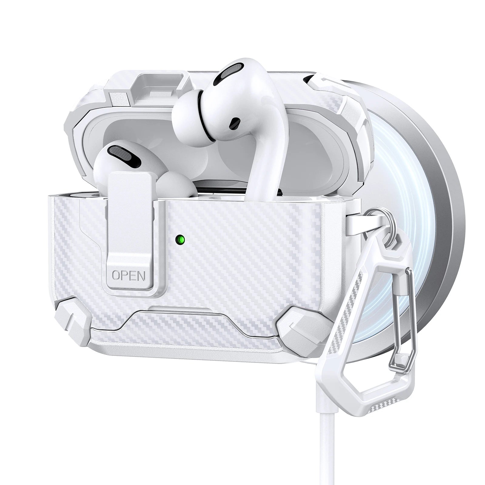 Coque de Protection Magnétique avec Ouverture Automatique pour AirPods Pro ,AirPods 4 3 2 1