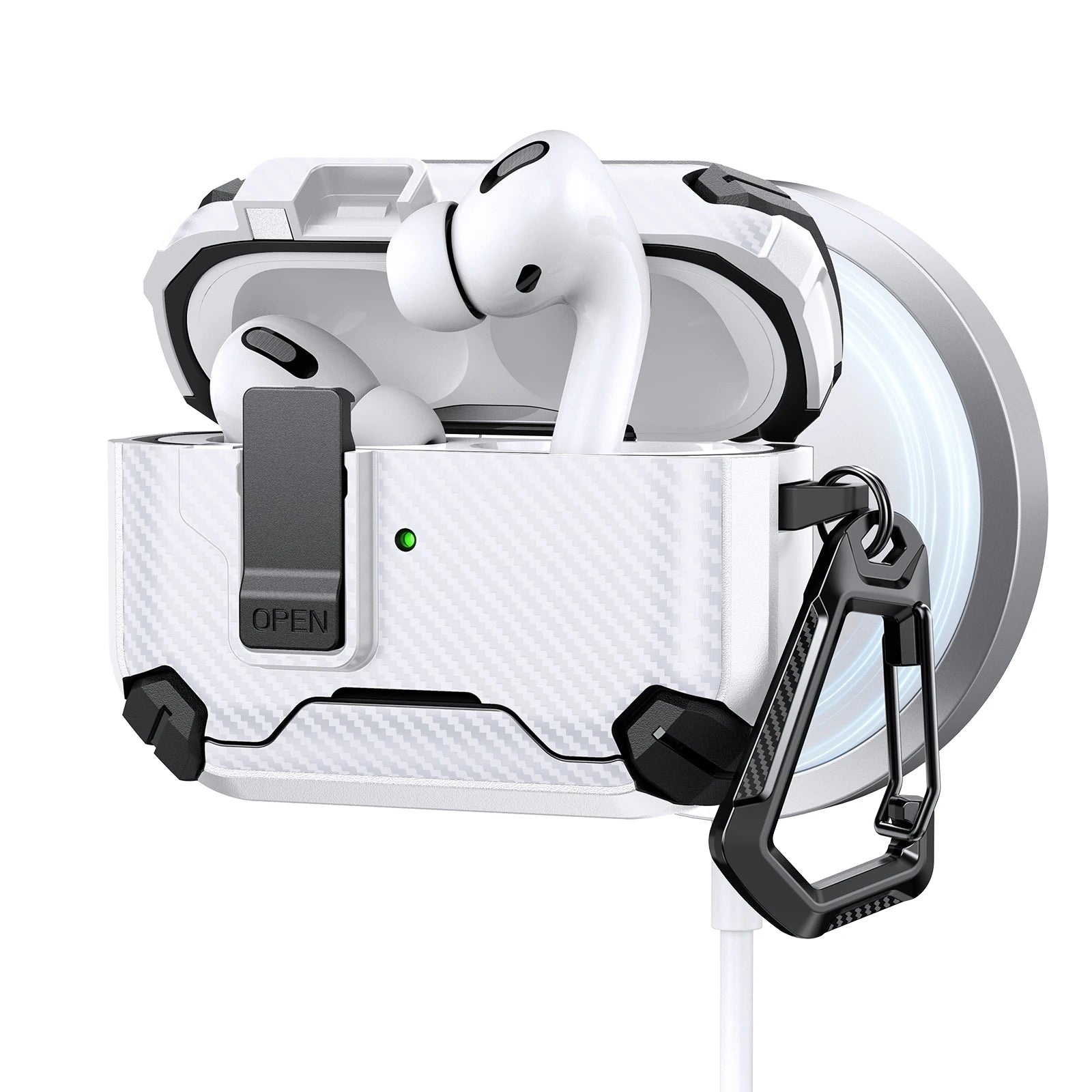 Coque de Protection Magnétique avec Ouverture Automatique pour AirPods Pro ,AirPods 4 3 2 1