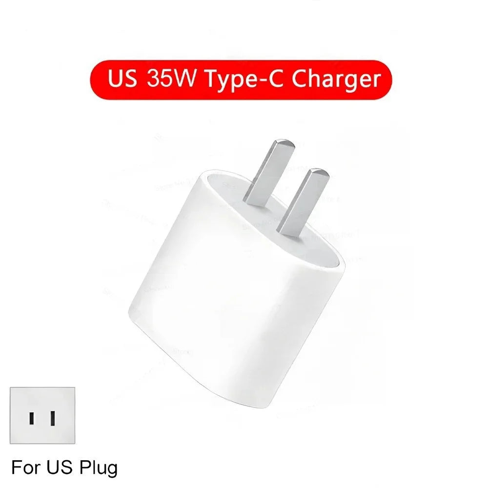 Chargeur Secteur Rapide PD 35W + Câble USB-C Haute Vitesse pour iPhone